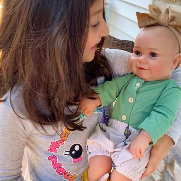 🆕20Inch Realistic Soft Vinyl With Weighted Cloth Body Elmer Girl Reborn Baby - Picture 1 of 10